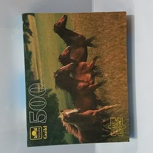 GOLDEN GUILD FULLY INTER- LOCKING 500 PIECE THUNDERING HOOFS 15.5"X18"